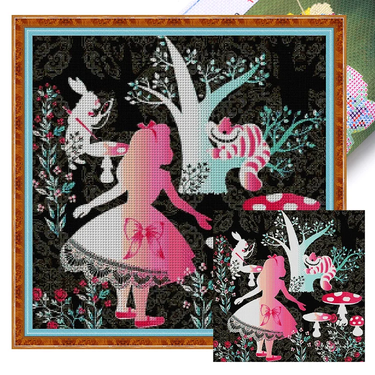 【Yishu Brand】Silhouette-Disney Princess Alice 11CT Stamped Cross Stitch 40*40CM