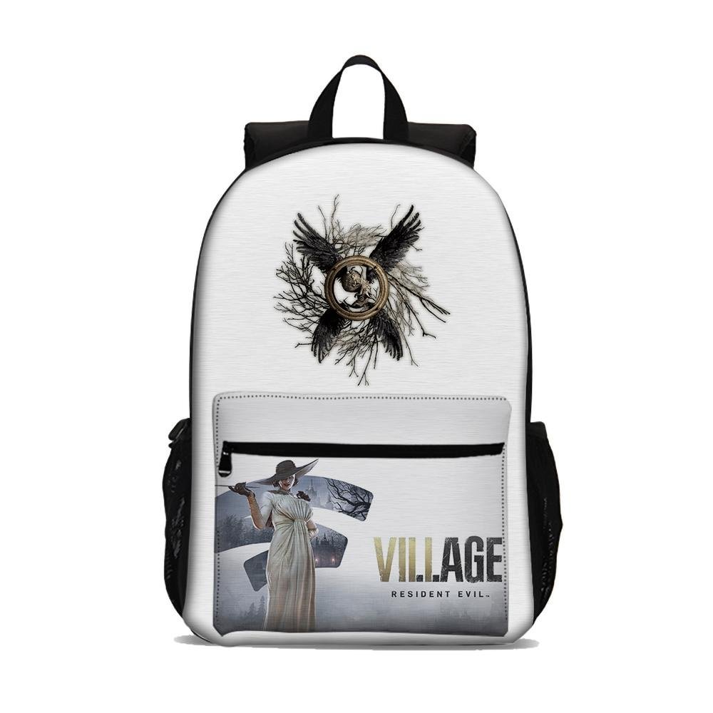 Resident Evil Village Backpack Lightweight Laptop Bag Large Capacity Schoolbag Outdoor Travel Bag Kids Adults Use 18 inch