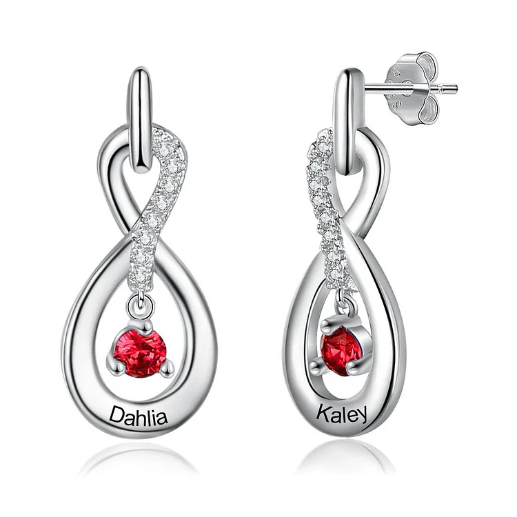 Name-Personalized Earrings With Birthstone