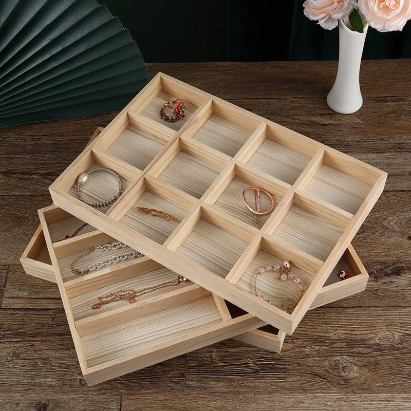 1 Piece Solid Wood Minimalist Square Jewelry Display