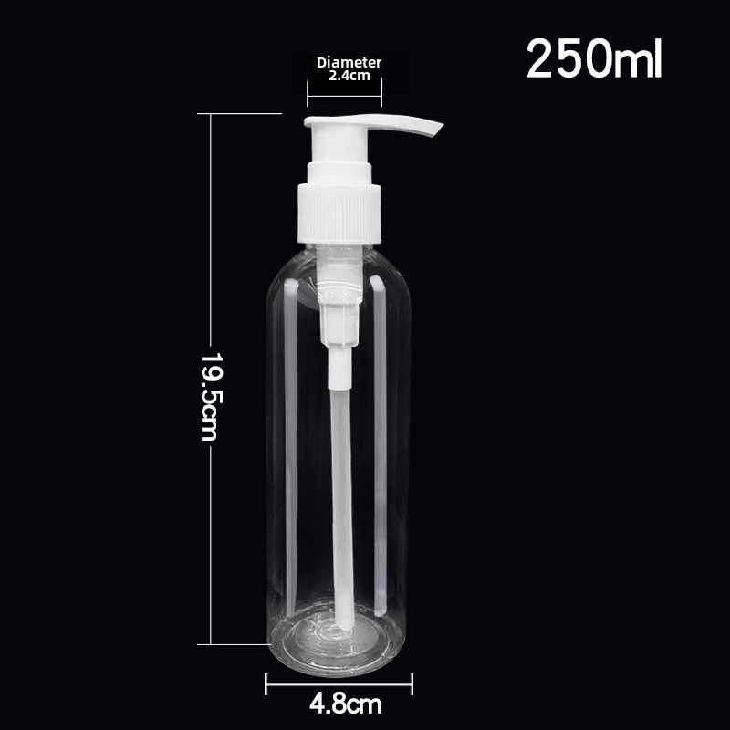 PET Lotion Cosmetic Bottle Toner Hand Sanitizer Bottled Travel Set Press Pump Transparent Facial Cleanser Bottle