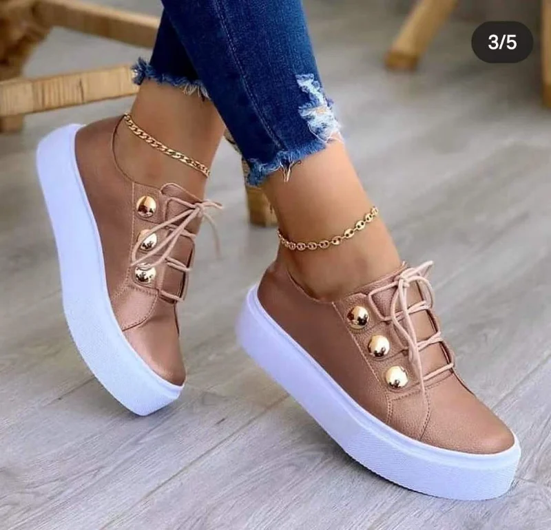 Platform Casual Sport Shoes Women's Plus Size 43 Lace Up Sneakers Wedge Non Slip Woman Vulcanize Casual Shoes Zapatos De Mujer
