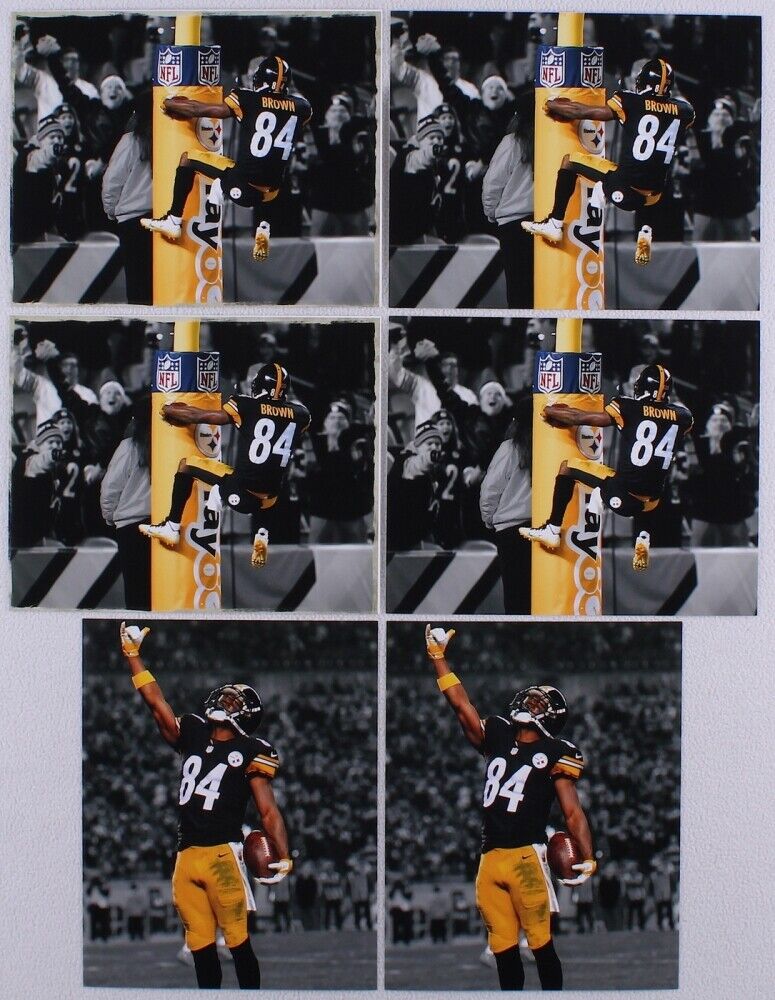 Unsigned Lot of 6 Antonio Brown Pittsburgh Steelers Football 8x10 Photo Poster paintings Picture