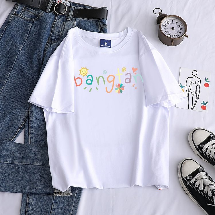 BTS Bangtan Print Candy Color T-shirt