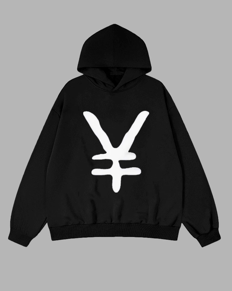 Big Men's $ Dollars and ¥ Double Side Printed Casual Hoodie