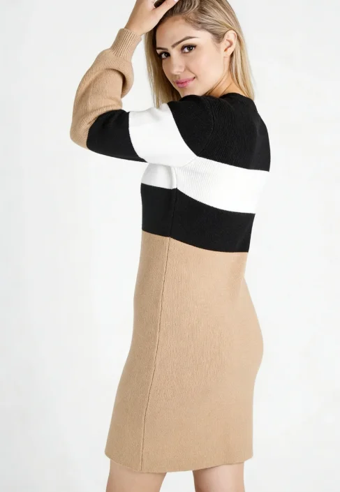 Maverick Color Block Sweater Dress