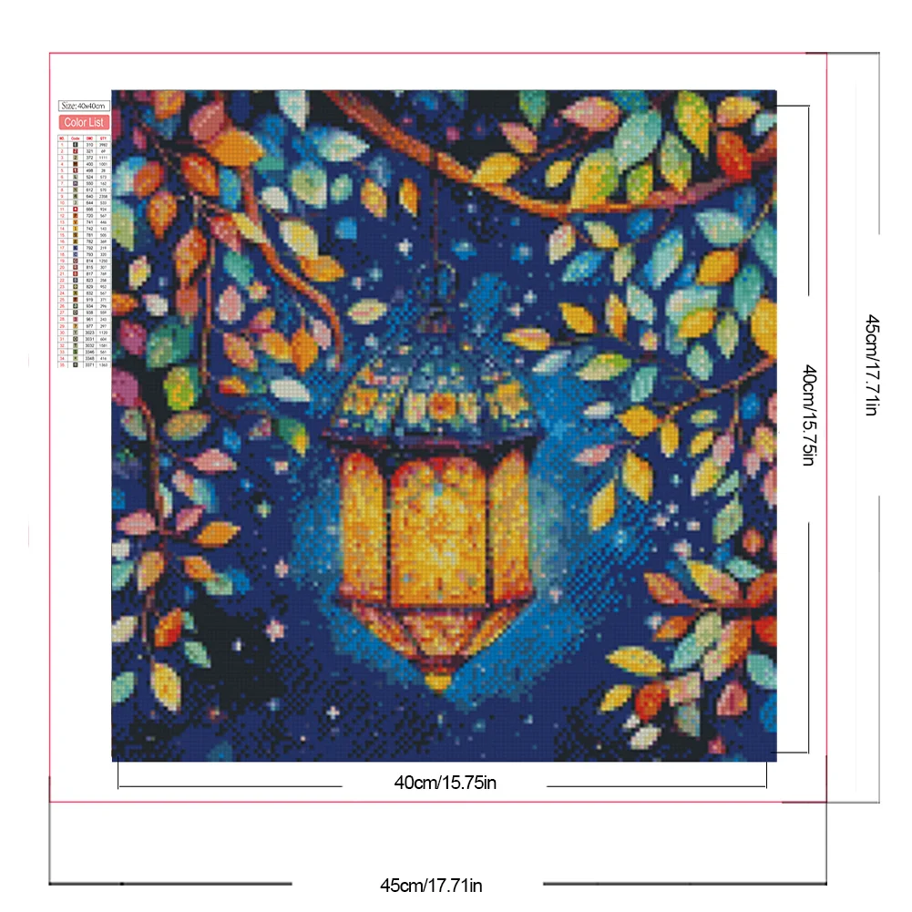 5D DIY Full Round Drill Partial AB Diamond Painting Lamp Kit Art Decor 45x45cm