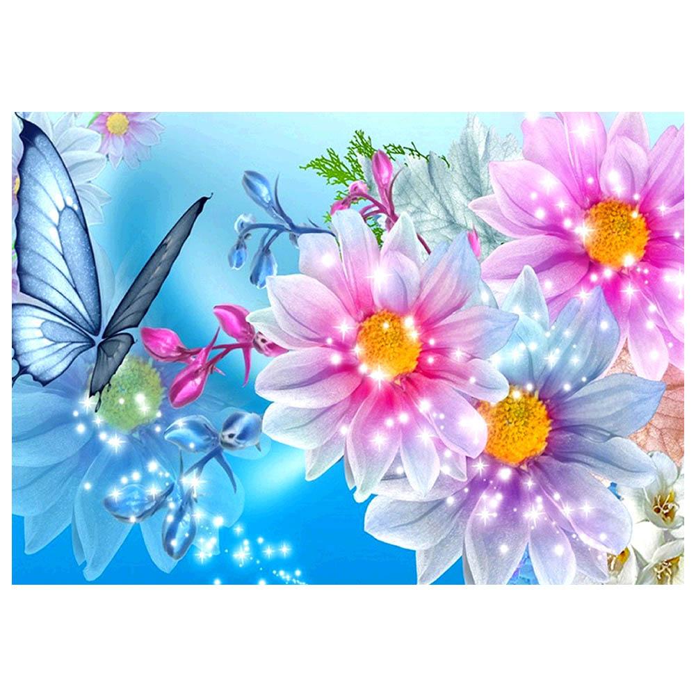 

30*40CM - Flowers Butterfly - Round Drill Diamond Painting, 501 Original