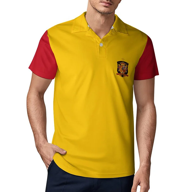 Espagne Polo De Golf &Agrave; S&eacute;chage Rapide Coupe Homme Blanc