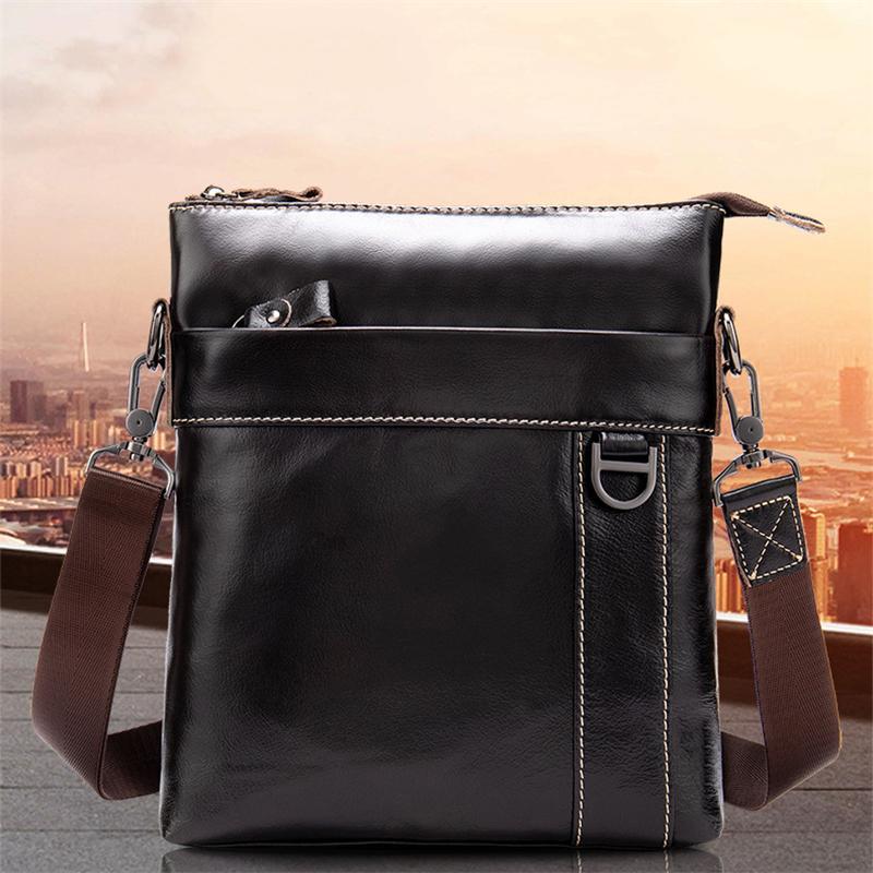 Organizational Layout Grain Textured Style Contrast Stitching Crossbody Sling Bag