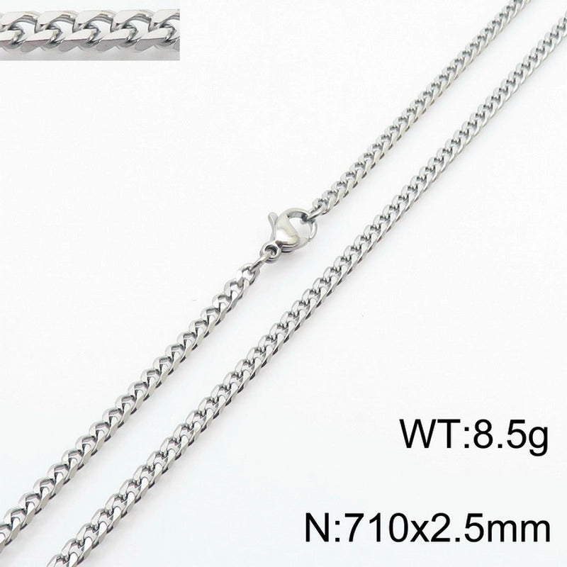 Fashion Hip Hop Stainless Steel Multi-Specification Six-Sided Grinding Men’s And Women’s Jewelry Suit