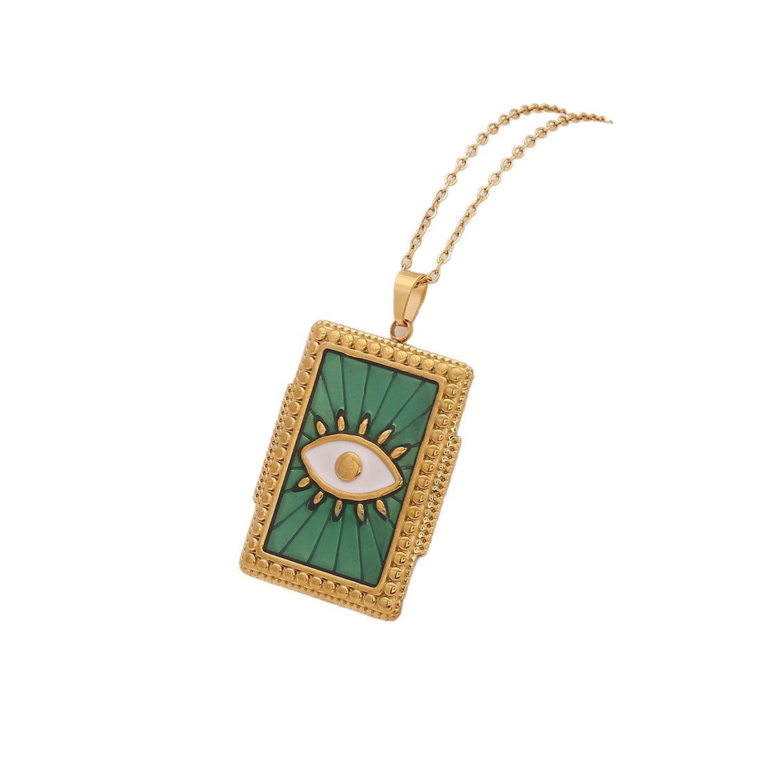 Drop Eye Pendant Necklace Personality Geometric Stainless Steel Clavicle Chain N1536