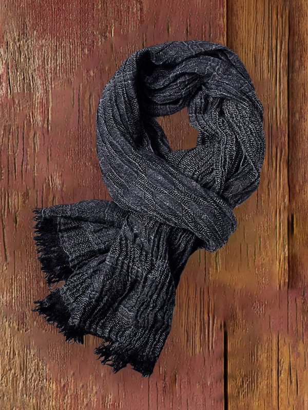 Men's autumn and winter cotton and linen scarf