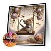 Diamond Painting-DIY Full Round Drill Cheetah Swinging(40*40 CM)