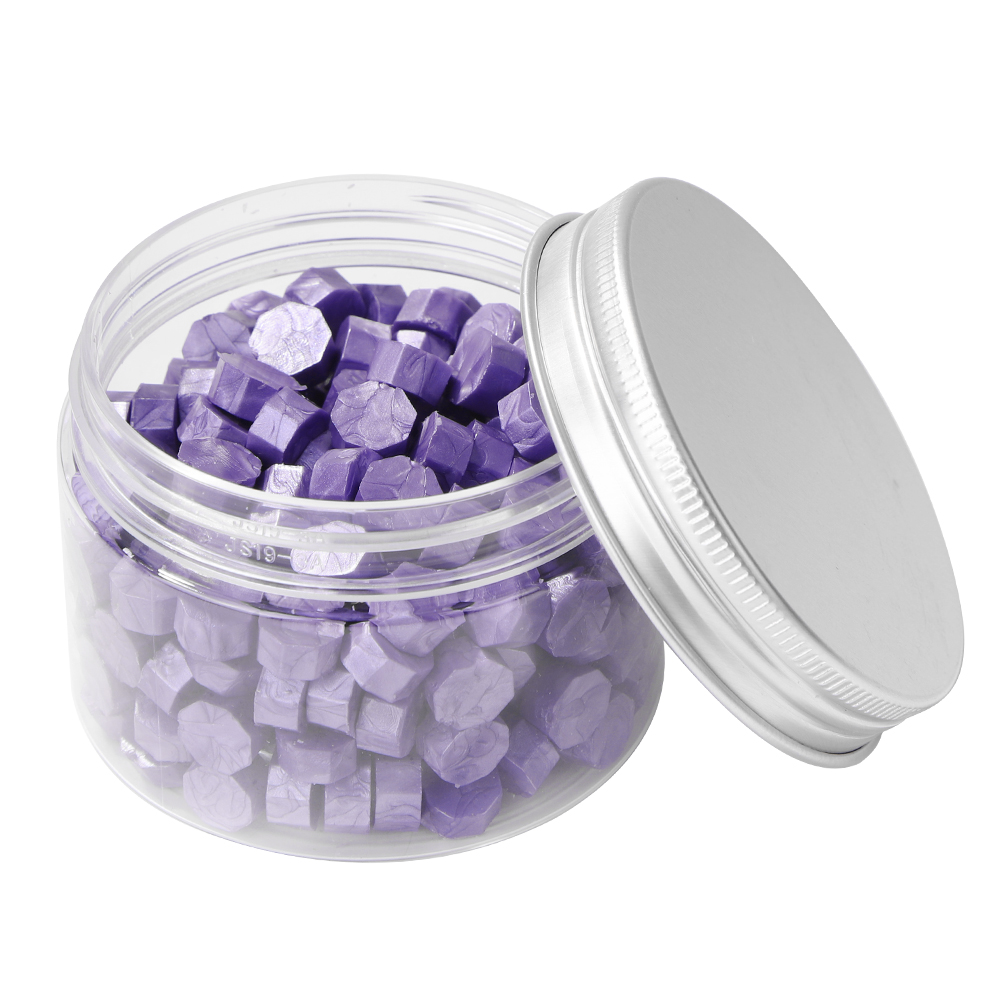 

200pcs Octagonal Wax Seal Beads Pearl Purple - Wax Seal Stamp, 501 Original
