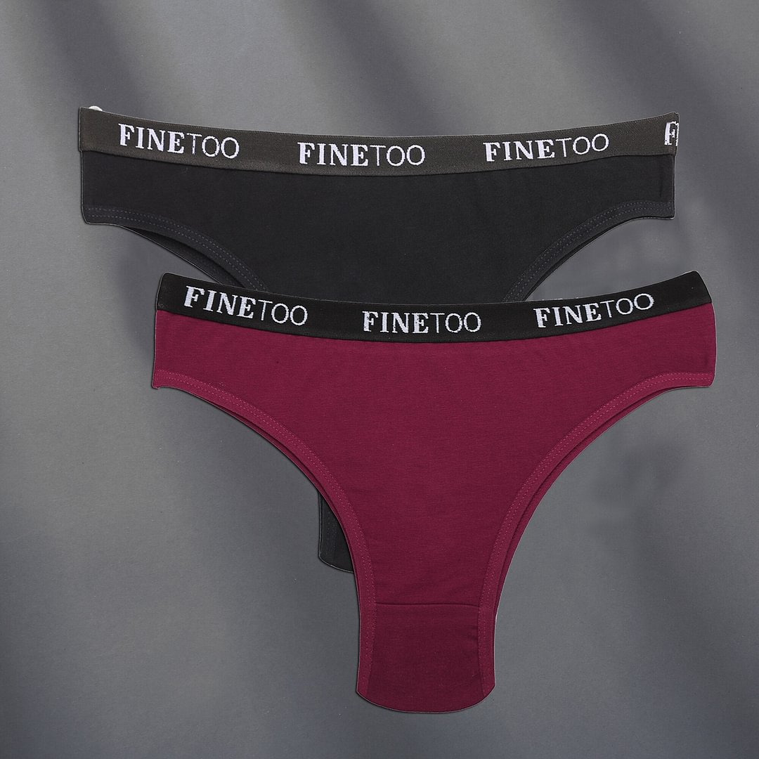 FINETOO 2PCS/Set Cotton Women Sexy Panties Letter Waisted Woman Underwear Fashion Underpant M-XL Female Girls Briefs Lingerie