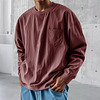 Men's Fashionable Round Neck Casual Pocket Long Sleeve Tops by Inlyline