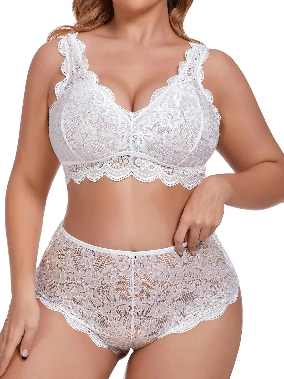 Plus Size Lingerie Sets Floral Lace Bridal Lingerie For Women