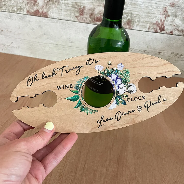 Personalized Wooden Wine Glass Holder Wine Caddy Wedding Decor