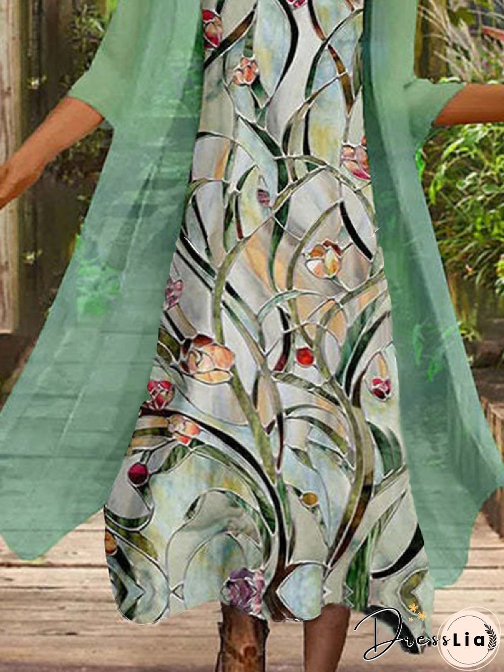 Casual Floral V neck Loosen Two Piece Sets