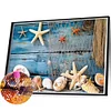 Peinture diamant de perceuse ronde en filet étoile de mer-40 * 60cm (grande taille)