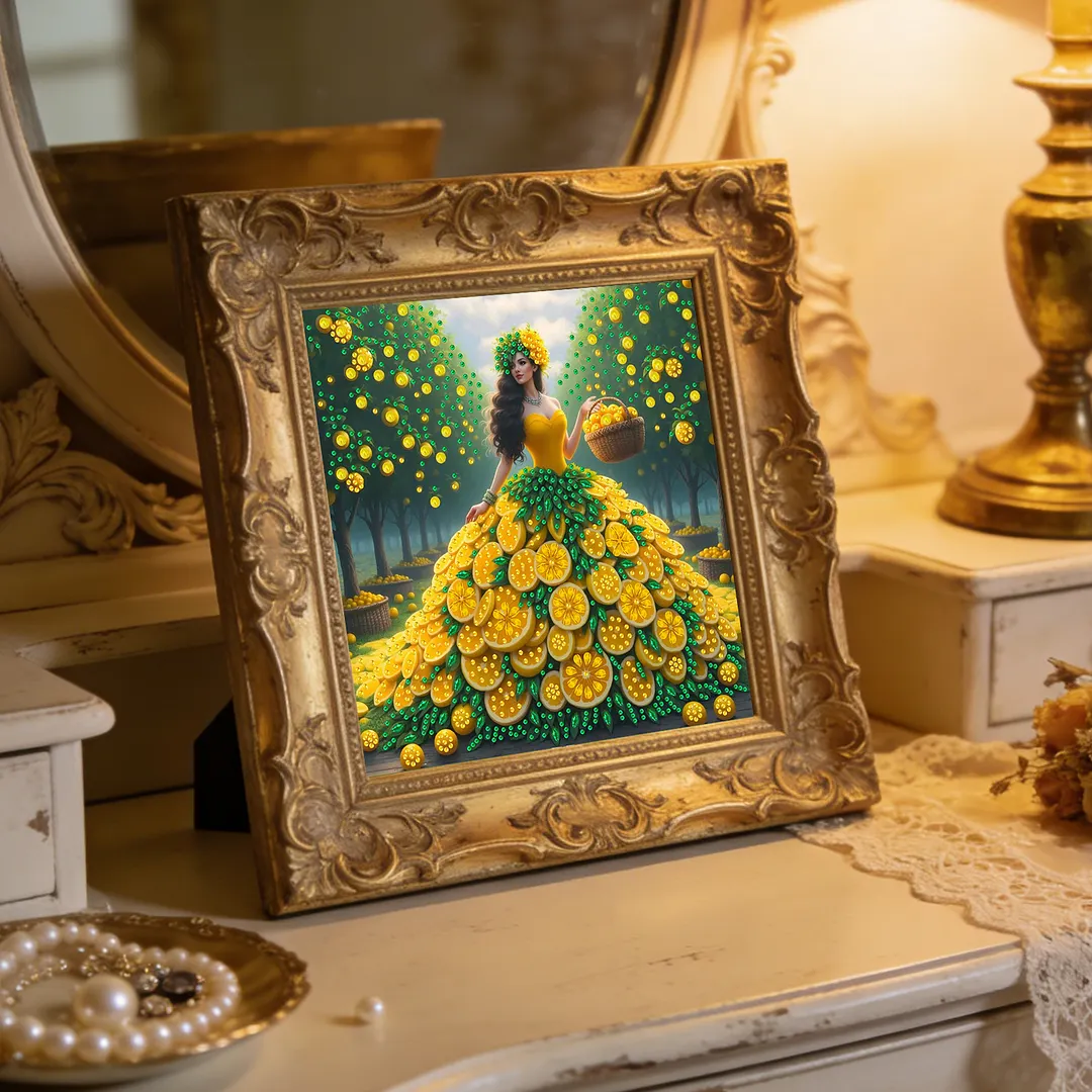 Diamond Painting - Partial Special Shaped Drill - Orange Girl(Canvas|30x30cm)