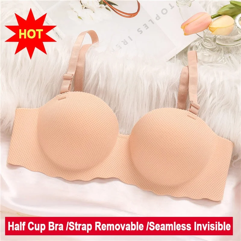 Women Bra Sexy Push Up Bras Female Lingerie Wireless Seamless Underwear A/B Cup Solid Color Invisible Bralette Strap Removable