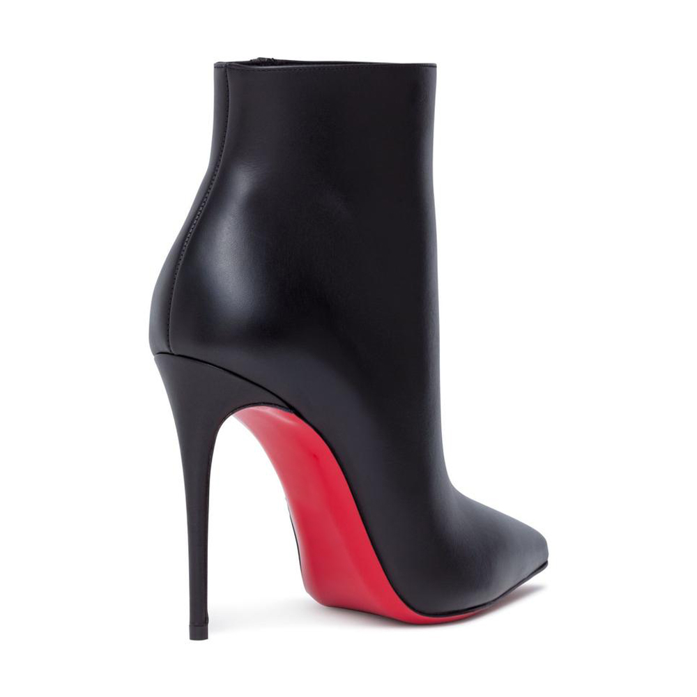 100mm Red Bottom Women's Closed Pointed Toe Stilettos Ankle Boots-MERUMOTE