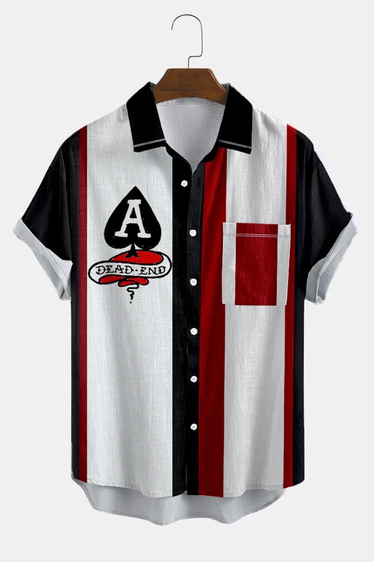 Men'S Black And Red Contrasting Shirt