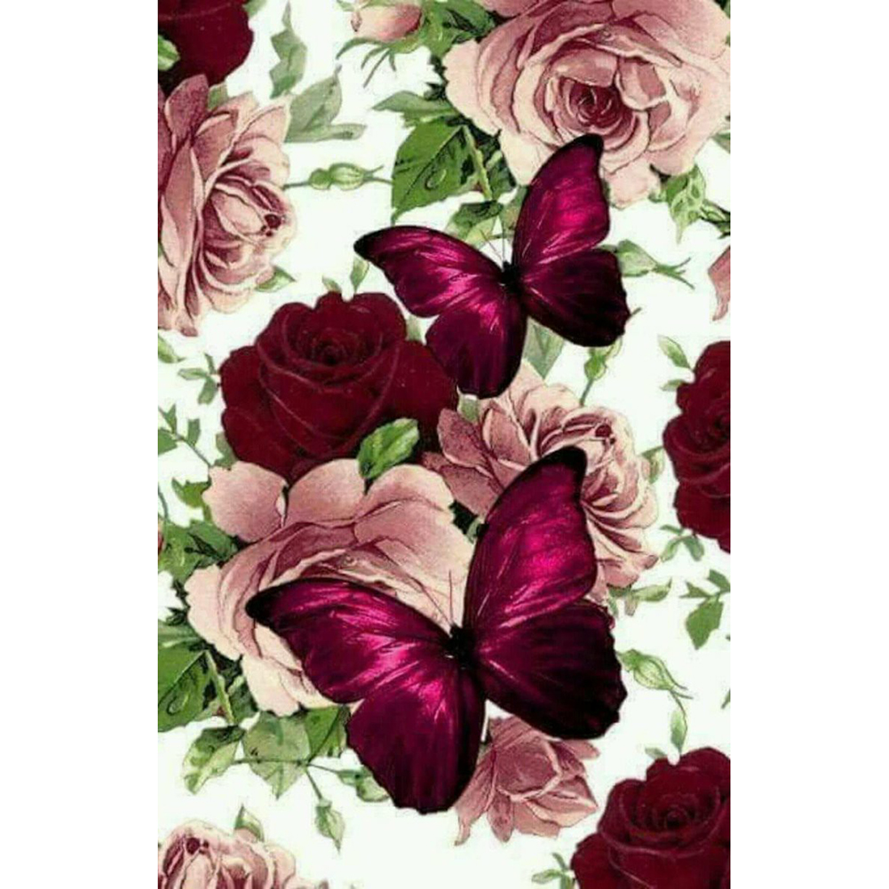 

Butterfly Rose - Round Drill Diamond Painting - 30*40CM, 501 Original