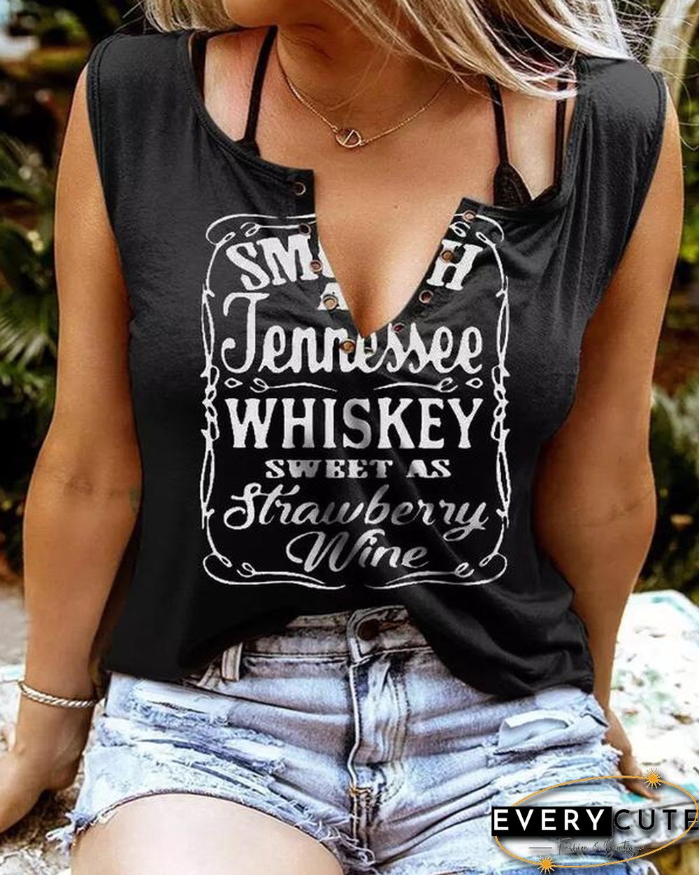 Whiskey Sweet As Strawberry Wine Casual Tank