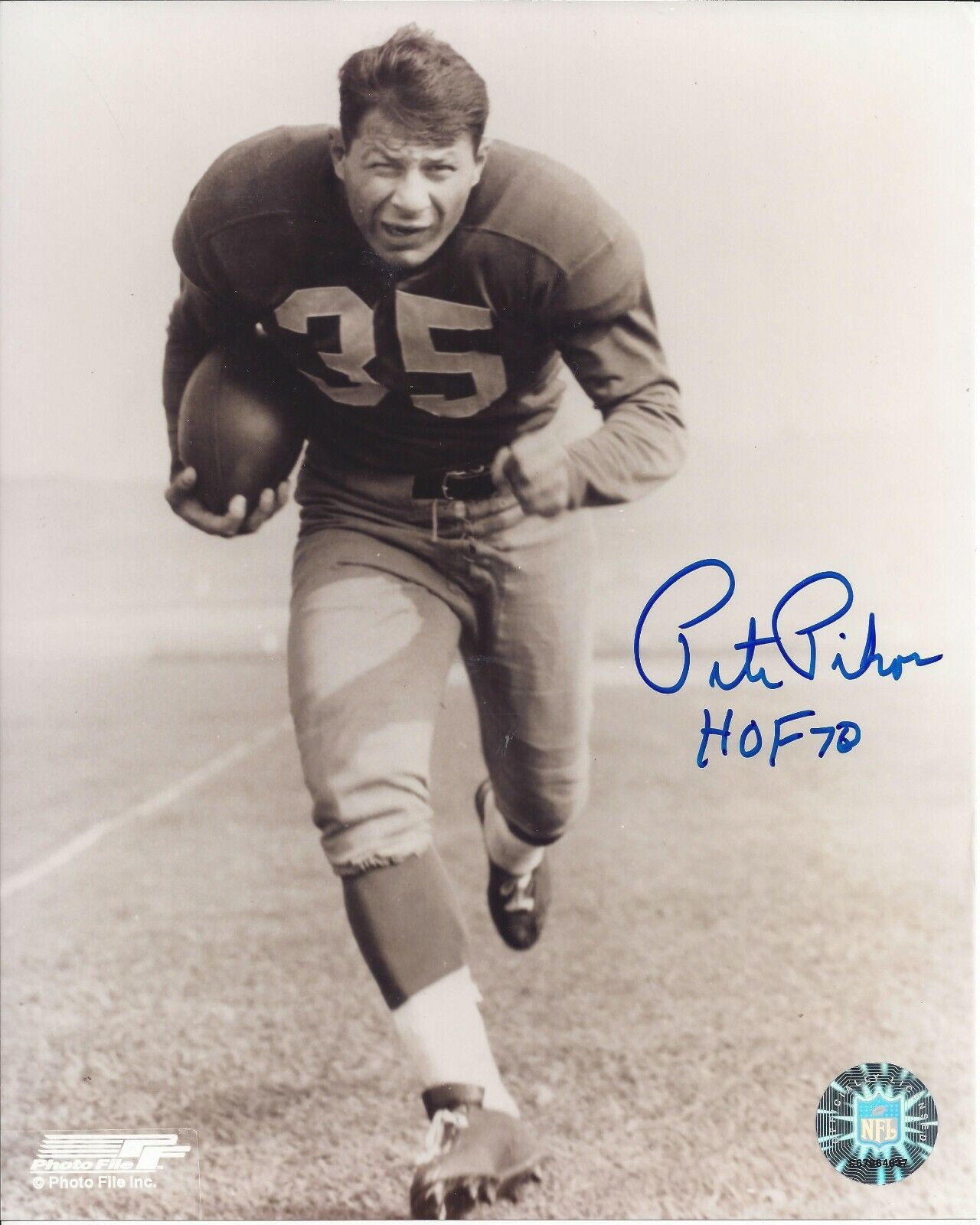 Pete Pihos Autographed 8x10 Philadelphia Eagles HOF 70B502