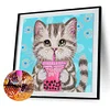 >SALE<5D DIY Partial Special Shaped Drill Diamond Painting Cat Kit Home Decor (YXC255)