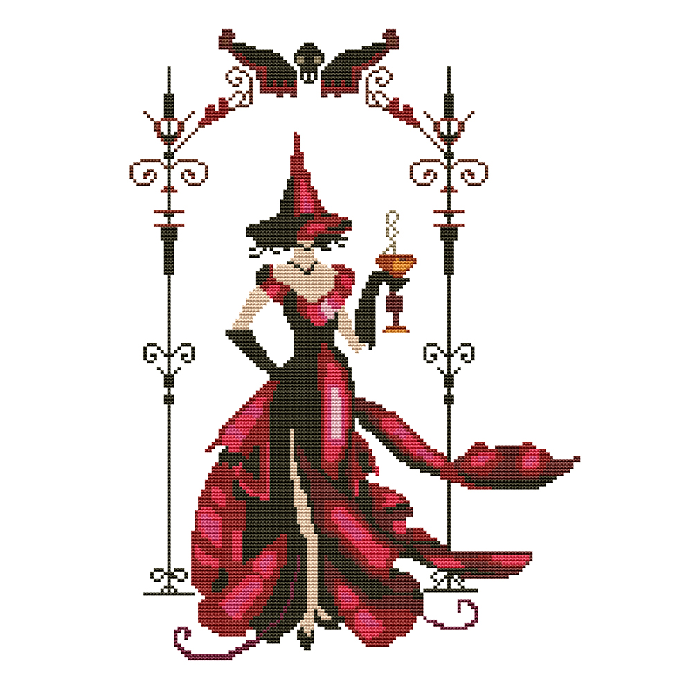 

Blackjack Witch - 11CT Stamped Cross Stitch - 40*50CM, 501 Original
