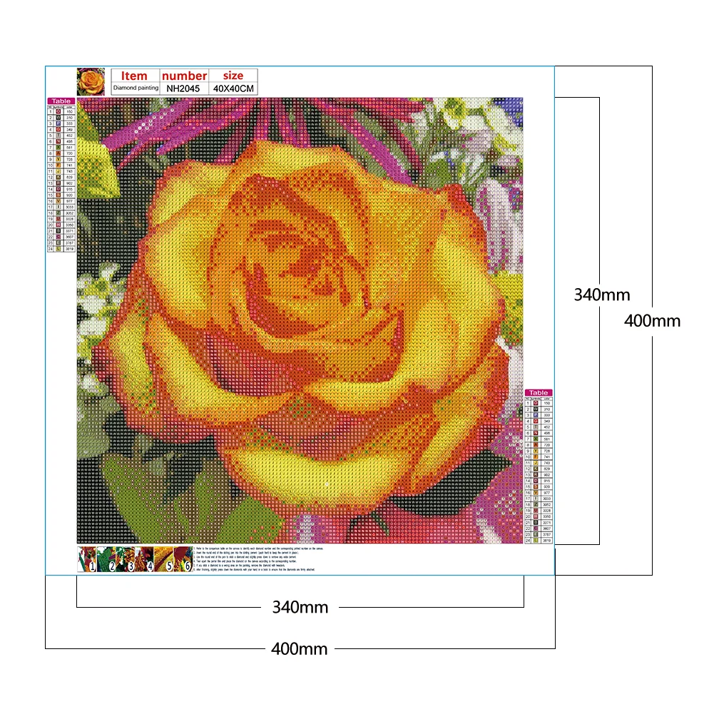 Full Round Diamond Painting 40*40cm - Yellow Rose