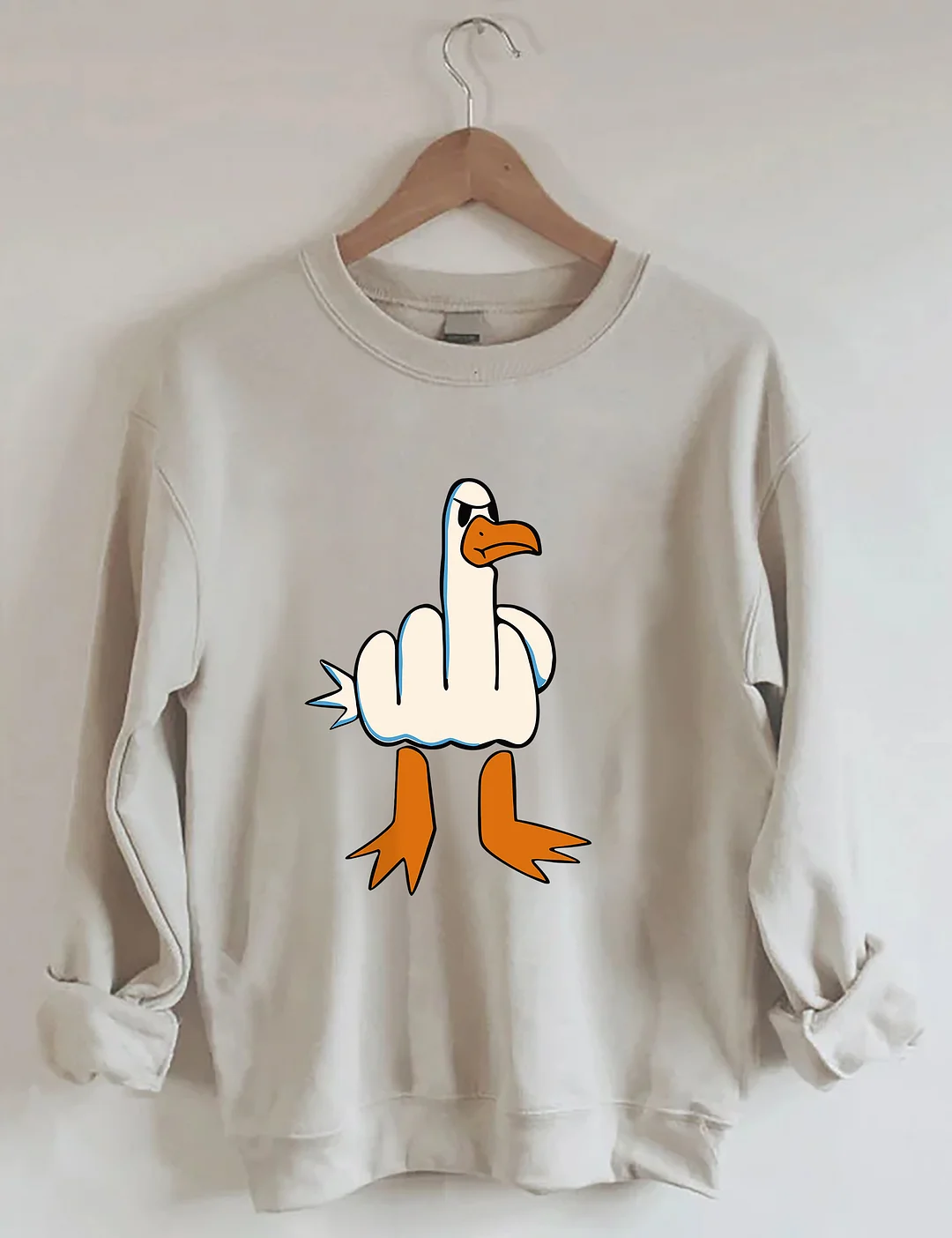I Don't Give A Duck Middle Finger Funny Sweatshirt