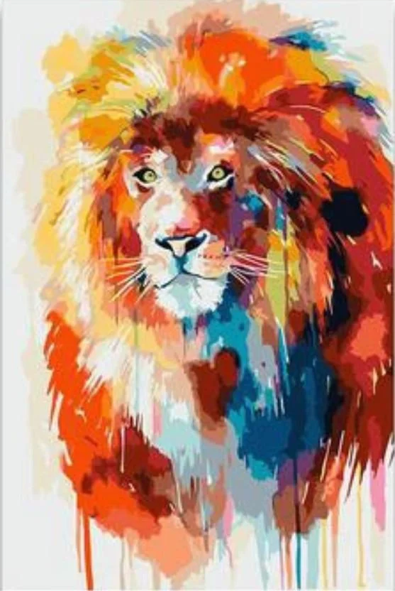 Animal Lion Paint By Numbers Kits UK For Adult HQD1367