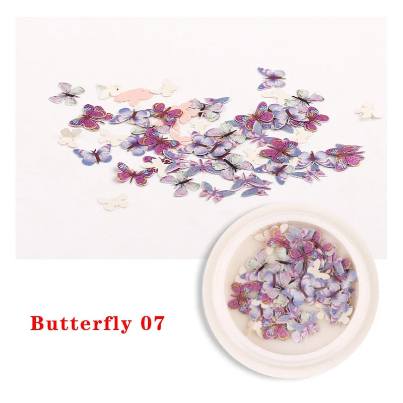 Spring Summer Flower Nail Decoration Wood Pulp Paper Mini Daisy Simulation Flower Butterfly Fashion DIY Nail Art Design Charm
