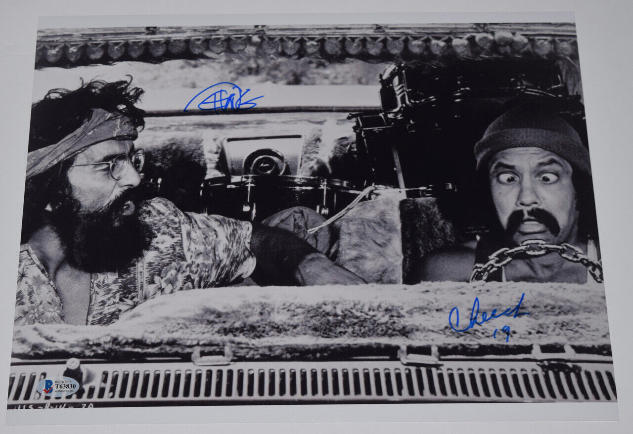 Cheech Marin & Tommy Chong Signed Autograph 11x14 Photo Poster painting Up In Smoke Beckett COA