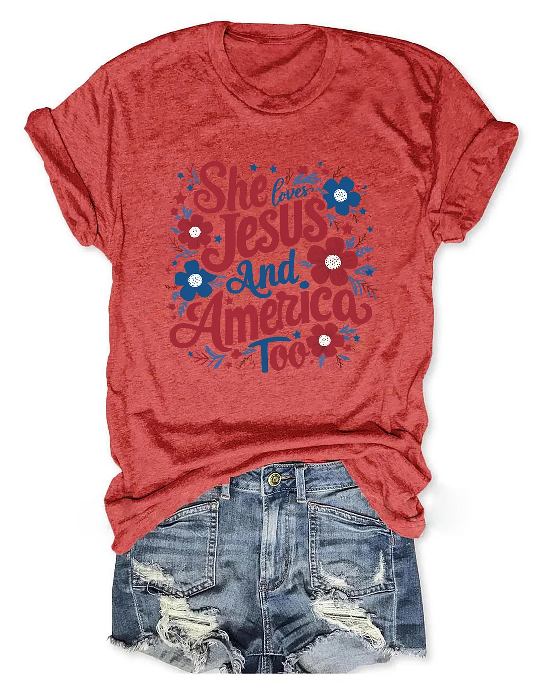 She Loves Jesus And America Too T-shirt