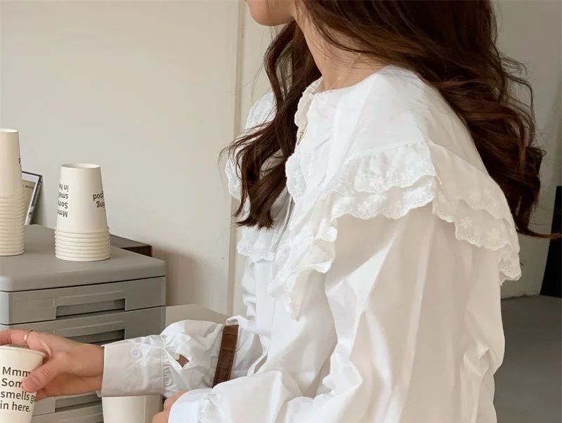 Ruffle Trim Collar Blouse YP1367