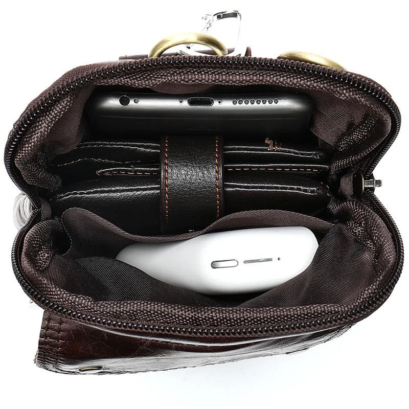 Leather Casual Solid Color Retro Crossbody Bag Shoulder Bag For Men