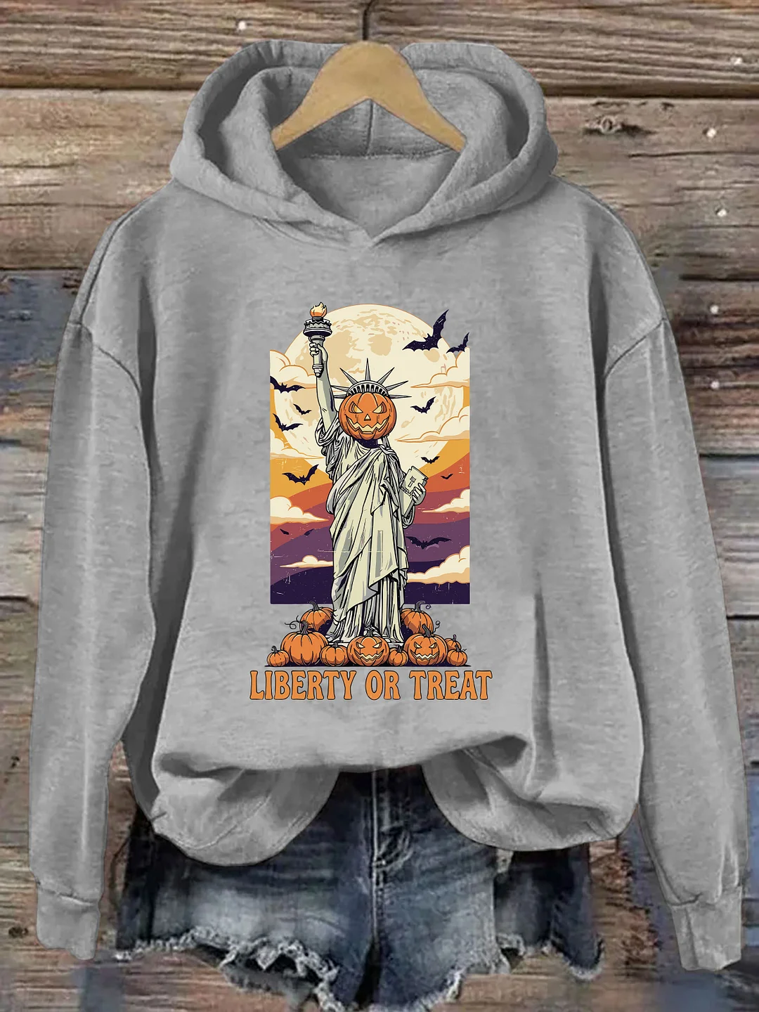 Liberty Or Treat Pumpkin Statue Hoodie