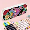 (US Local)Love Pattern DIY Diamond Pencil Case Pens Brushes Accessories Travel Pencil Box