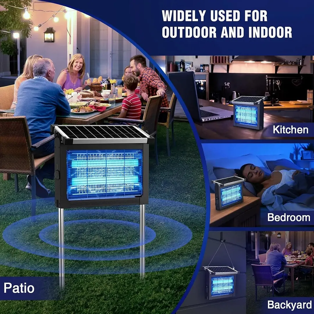 SolarZap Pro &ndash; Solar-Powered Waterproof Bug Zapper for Outdoor Mosquito & Insect Control