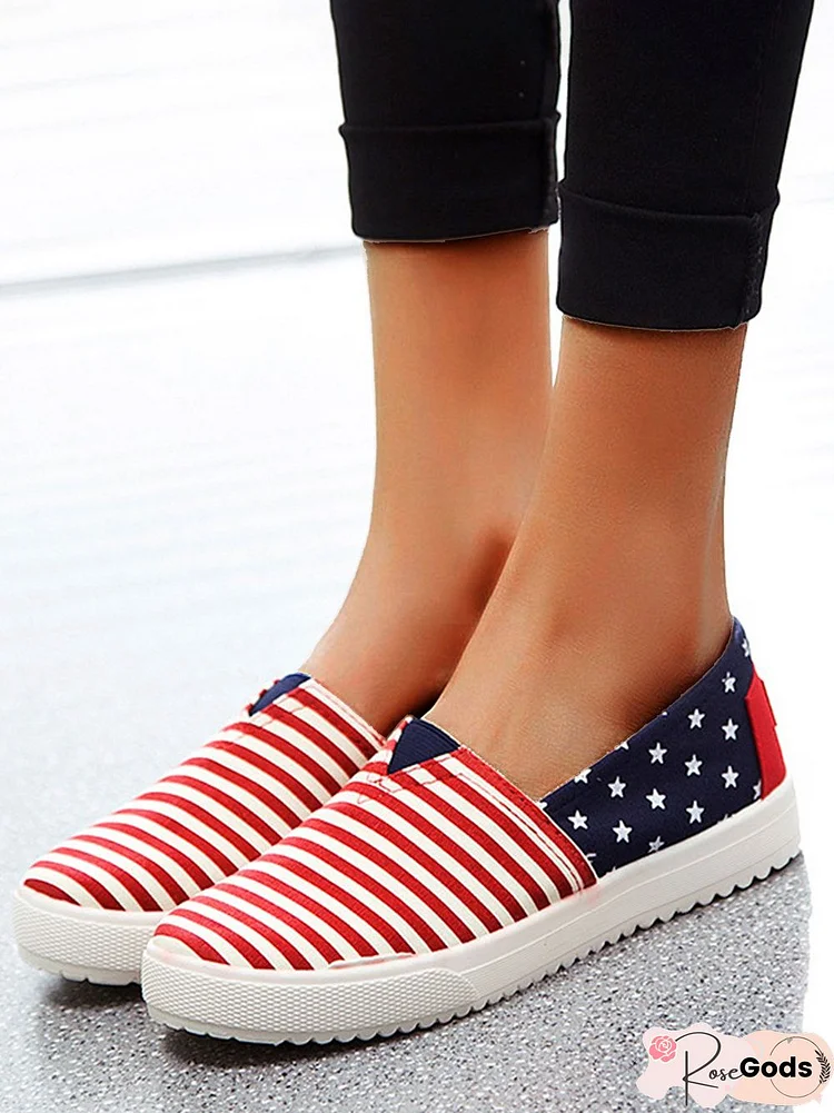 Lightweight Breathable American Flag Deep Mouth Shoes