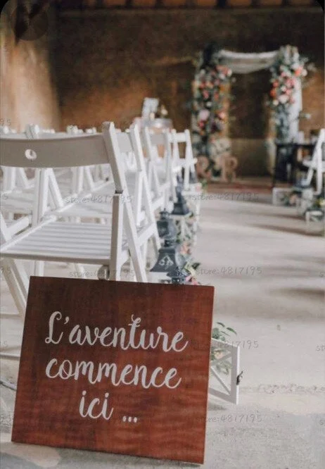Wedding Sign Stickers L'aventure commence ici Quote Plate Mirror Decals Custom Any Texts Wedding Parties Vinyl Murals Art