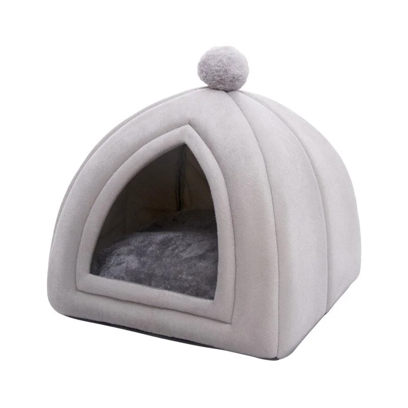 Pet Tent House Fold Puppy House Sleeping Warm Nest Tent Pet Sleeping Pad Dog Beds Cave Kennel Cats Bed Mats for Medium Pet