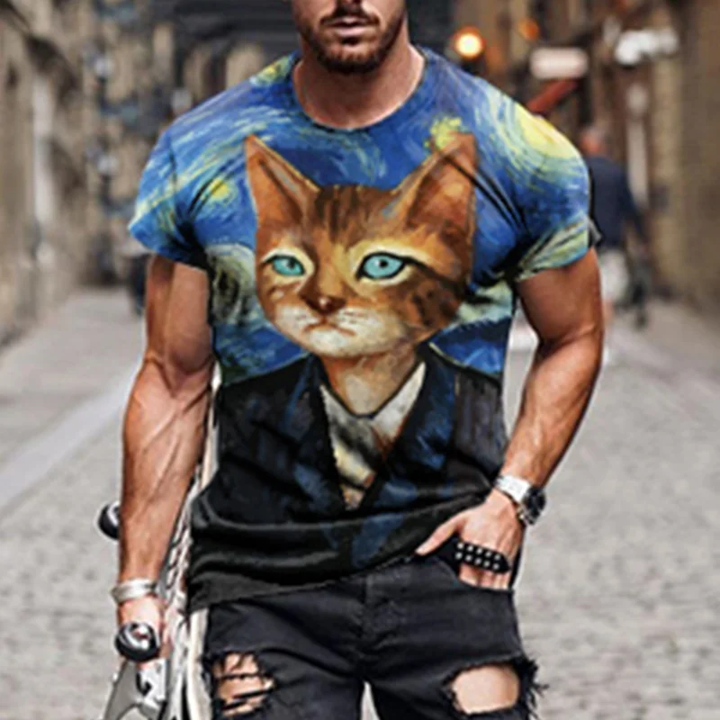 Personalized Oil Painting Pattern Short-Sleeved T-Shirt