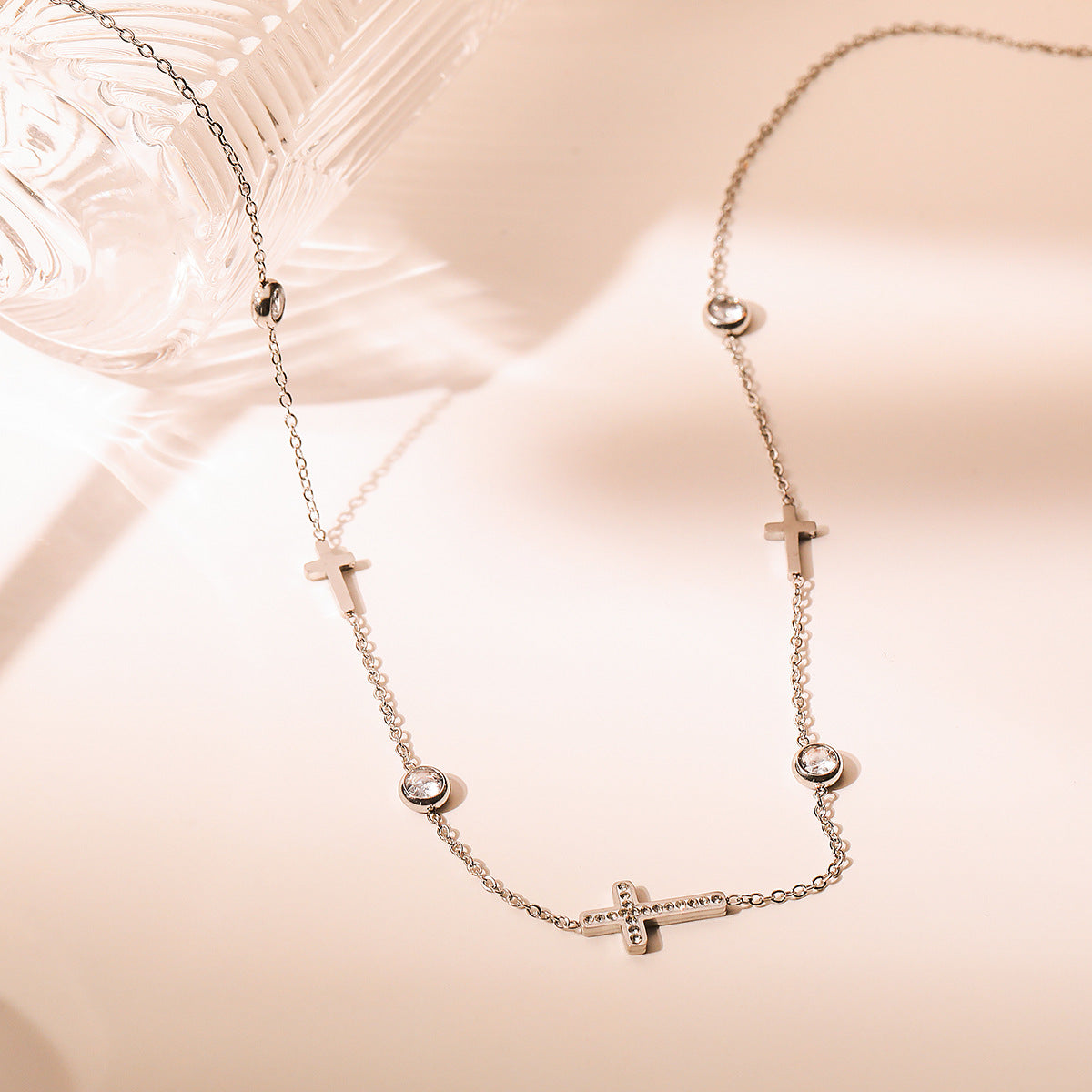 Minimalist Cross Geometric Titanium Steel Pendants